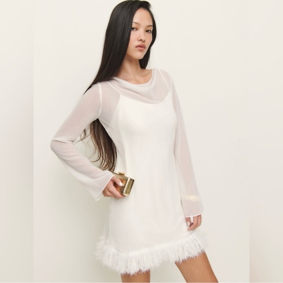 Reformation Tetty Dress Ivory - Size 12 - Picture 1 of 6